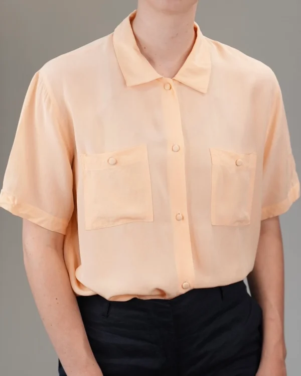 Peach Short Silk Shirt