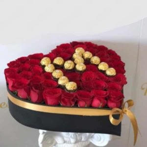 Side Rocher with Roses Heart