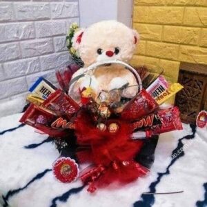 Teddy Chocolate Basket