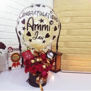 Customize writing Round Floral Balloon