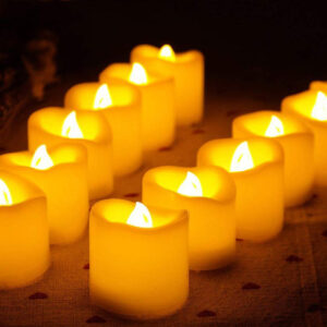 12Pcs LED Candle Lights Metallic Gold Candles Tea Light Flameless Candles For Room Decoration