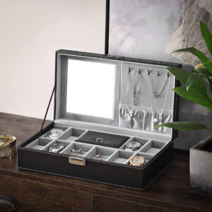 2 In 1 8 Watch Box Grids + 3 Mixed Grids PU Leather Watch Case Organizer Box Luxury Jewelry Ring Display Watch Boxes