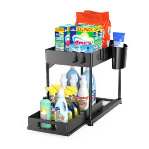 2 Tier Sliding Cabinet Rack