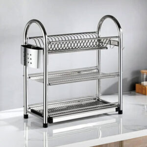 3 Layer Heavy Duty Dish Drainer Rack Stainless Steel