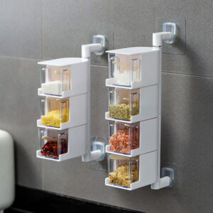 4 Layer Acrylic Rotatable Kitchen Spice Rack