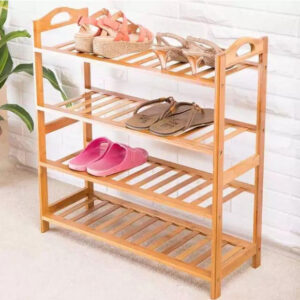 4 Tier Natural Bamboo Wooden Shoe Rack Organizer Stand Storage Shelf Unit